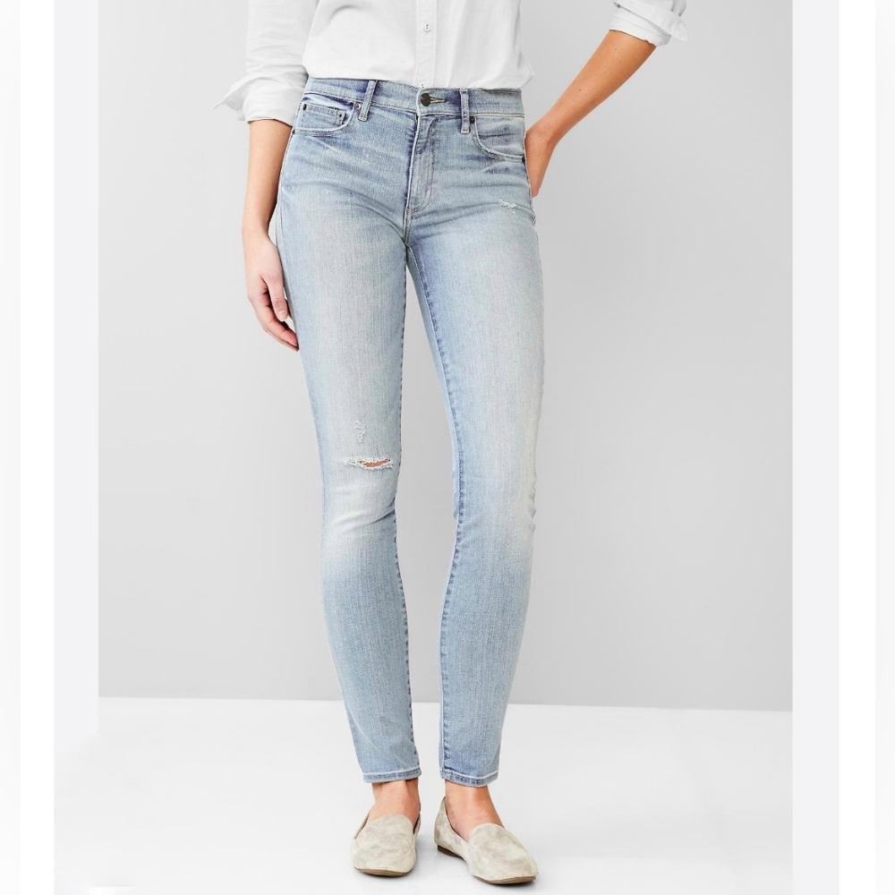 GAP 1969 Deconstructed True Skinny Jeans (Size 28r)